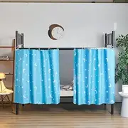AUCOOMA 2 Panel,Blue Moon Student Kids Bunk Bed Curtains,Room Blackout Decor,Dormitory Loft Bed Bottom Privacy Protection