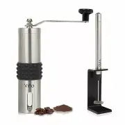 Manual Coffee Grinder Ceramic Burr w/Free Electric Milk Frother Gift Set