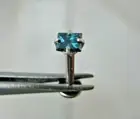 .28ct 3.38mm PRINCESS CUT REAL BLUE DIAMOND LABRET BODY,CERT 1/4,5/16,3/8,7/16
