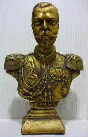 Russian Tsar ROMANOV NICHOLAS II bust statue H=23 cm