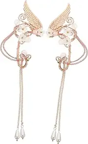 [PLAFOPE] 1 Pair Ear Clip Ear for Women Ears Women Ear Ear Jewelry Ear Cuff Earrings with Pendant Tassel Ear Women Ear Statement Earrings Fashion Earrings