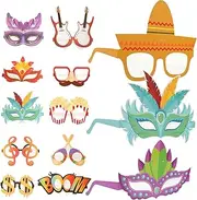 ifundom 12pcs Carnival Glasses Party Eyewear Props Dress-up Glasses Funny Frame Festival Decor Photo Booth Accessories