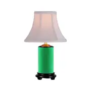 Emerald Green Cylindrical Porcelain Vase Table Lamp 15"