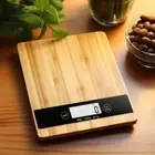 Square Bamboo Panel Electronic Scales 5KG/1G Digital Food Kitchen Scale