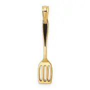 14K Yellow Gold W/ Black Enamel 3-D Spatula Charm