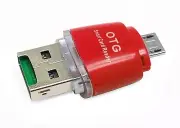 2 in 1 Micro USB 2.0 OTG Adapter + Micro SD TF Card Reader For PC Samsung - Red