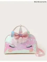 Monsoon White Sequin Unicorn Weekender Bag (E93414) | $74