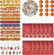 98 Pieces Basketball Party Gifts, Basketball Gift Bags, Mini Basketball Stress Balls, Key Ring, Snap Bracelet Stickers, Sports Party Accessories, for Boys, Girls, Children, Basketball Fans