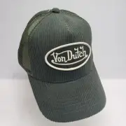 Von Dutch - Corduroy Logo Trucker Green Snapback Hat Cap OSFM