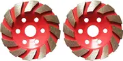 AcbbMNS 2 Pack 4 inch/100mm Diamond Cup Grinding Discs 6 Holes 12 Segments Heavy Duty Turbo Row Grinding Wheel for Concrete Granite Marble Masonry Stone Polishing