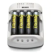 MAHA POWEREX MH-C401FS RAPID BATTERY CHARGER 1000mA 1 to 4 AA/AAA NiCD or NiMH