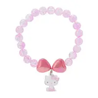 在飛比找樂天市場購物網優惠-小禮堂 Hello Kitty 兒童串珠吊飾手環 (粉蝴蝶結