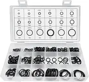 Yourkar 225 PCS Rubber Ring Assortment Kit, Heat-Resistant & Corrosion-Resistant O-Rings with 18 Sizes, O Rings Seal Rubber Washer Set for Auto Home Workshop, Car Accessories