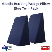 Giselle Bedding Wedge Pillow Blue Twin Pack Circulation Rest Care Back Reflux