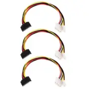 3x 12" SATA Serial ATA 15Pin Male to 4Pin Molex + 4Pin Floppy Female Power Cable