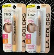 2pk LA COLORS CONTOUR STICK LIGHT C68638 DEFINE FEATURES BLENDABLE SHIMMER STICK