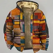 Men's Color Block Graphic Prints Hoodie Hoodies Sweatshirt Zip Hoodie Long Sleeve Hooded Sweatshirt Hooded Daily 3D Print Holiday Vacation Going out Yellow Red