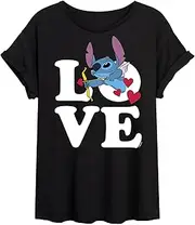 [Disney] Lilo & Stitch - Valentine's Day Love Cupid Stitch - Women's Oversized T-Shirt