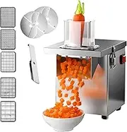 Electric Vegetable Dicer and Slicer Machine, Automatic Veggie & Fruit Cutter Machine, Multifunctional Vegetable Chopper, with 5 Knife Nets and 2 Knife Discs, for Cheese, Vegetables, and Fruits