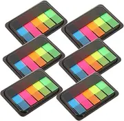 NUOBESTY Fluorescent Page Markers Stickers 6 Boxes Self-Adhesive Tape for Book Tabs Correction Tape School Supplies