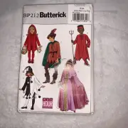 BP212 Butterick Kids Costume Patterns S-M-LXL Robin Hood Red Ridinghood Joker