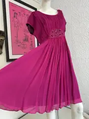Magenta Pink Boden Romantic Dress-Sequin-Glam-Mini-Valentine-S/M-Shift-Evening