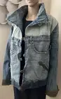 NWT DESIGUAL Patchwork Denim Puffer Sequin GEISHA Coat Jacket sz 40 Medium
