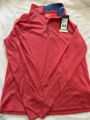 NWT Vineyard Vines Boys Quarter Zip Red Pullover Shep Sweatshirt Size Small