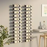 Wall Mounted Wine Rack for 12 Bottles 2 pcs White Iron Wine Cabinet