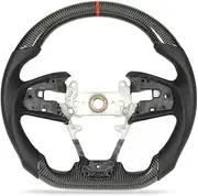 Carbon Fiber Steering Wheel Perforated Leather Compatible With Civic FC FK Type R 2017‑2021 North American Spec Car Accessories