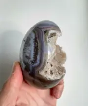 Druzy Agate Crystal Egg Natural Crystal AG031