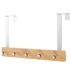 Over the Door Hanger Hooks Wooden Coat Racks Over the Door Towel Racks, Silver