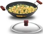 Hawkins Futura Nonstick Deep-Fry Pan with Stainless Steel Lid, (Flat Bottom) 5L