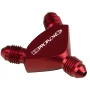 Proflow Fitting Aluminium AN Y-Adaptor -06AN Male To -06AN Male x 2 Red