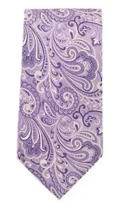 NEW GEOFFREY BEENE PAISLEY STATEMENT PURPLE POLY NECK TIE $55
