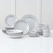 30 Piece Elisa Set White, Silver