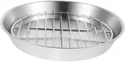 Mipcase 1Set Stainless Steel Roasting Pan with Wire Rack Multi Purpose Baking Tray for Healthy Cooking for Grilled Meat and Vegetables Easy to Clean and Durable