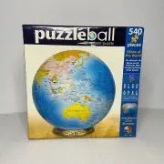 Blue Opal Puzzleball 3D Sphere 540p 23cm dia Globe World Jigsaw Brand New