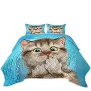 Adorable Cat Sweet Regretful Kitten Coverlet
