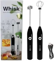 Rechargeable USB Whisk, Electric Milk Frother & Egg Beater, 3-Speed Handheld Mixer