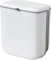 Compost Bin Kitchen - Hanging Kitchen Cabinet Door Cupboard Bins | 2.64 Gallon Kittchen Garbage Can with Lid, Foldable Small Waste Bucket for Cupboard, Bathroom, Bedroom, RV, Camping