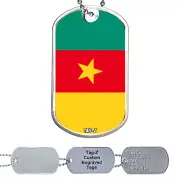 Cameroon Flag Military Dog Tag Necklace - Customized - Tag-Z