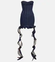 [David Koma] David Koma Corset denim minidress AU 14 blue