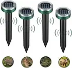 4 Pack Solar Power Ultrasonic Mice Gopher Mole Pest Snake Repellent Repeller