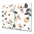 Glass Induction Ceramic Hob Cover Spring Vintage Flowers Floral Watercolour