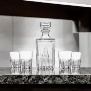 Godinger 5 pc. Clear Union Square Whiskey Decanter & Glasses Set, Italy