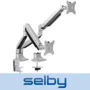 13 - 32" Inch 9kg Dual 2 LCD Monitor Gas Spring Grommet Clamp Stand VESA