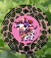 Cowboy Cow 10" Wind Spinner