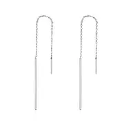 Sterling Silver Simple Line Threader Hypoallergenic Earrings