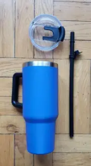 40oz Tumbler With Handle Straw Lid Insulated Stanley Replica Thermos Travel Mug